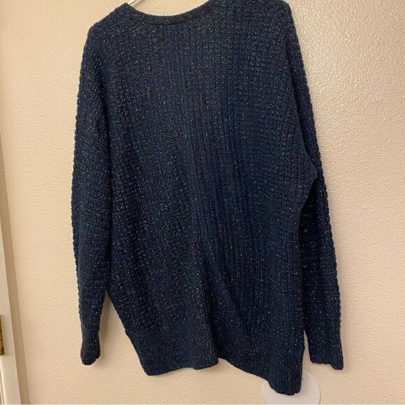 Lane Bryant navy Embellish button front Cardigan sweater wool nylon blend 18/20 - Picture 4 of 12